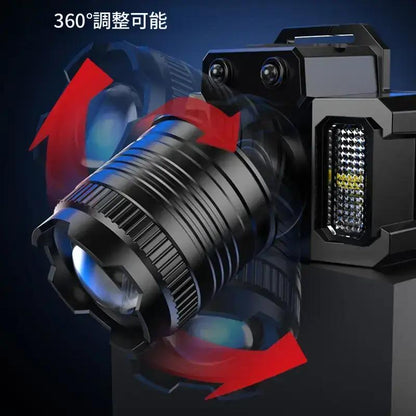 LEDヘッドライト ズーム機能 センサー感知 USB充電式 高輝度 5モード 防水 軽量 作業用 ヘッドランプ アウトドア